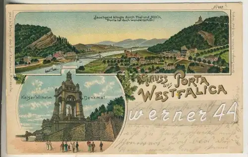 Gruss aus Porta Westfalica v. 1903 Jauchzend klingts durch Thal und Höh`n,Porta ist doch wunderschön!! (6131)