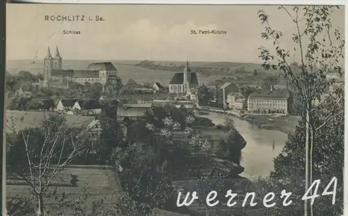 Rochlitz v.1913 Teil-Stadt-Ansicht (7076)