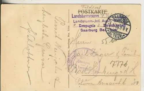 Saarburg v.1916 Stadt und der Wasserfall  (7776)