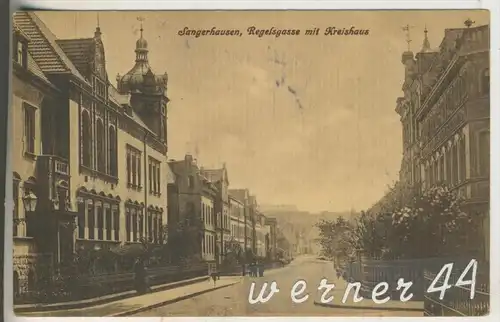 Sangerhausen v.1913 Regelgasse mit Kreishaus  (8243)