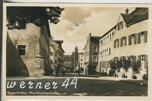 Eggenfelden v.1936 Pfarrkirchnerstrasse mit Cafe und Gasthof  (8325)