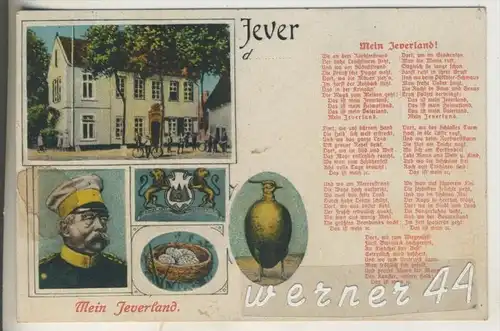 Jever v.1924 Gasthof und Wappen,Vogelnest mit Vogel und ein Gedicht  (8355)