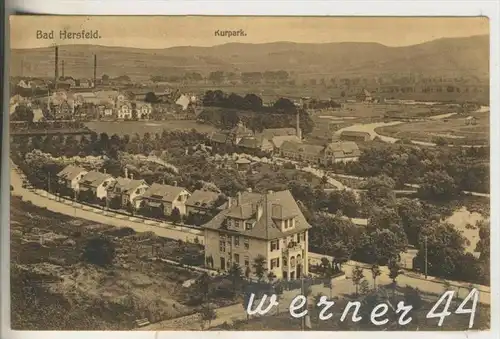 Bad Hersfeld v.1917 Teil-Stadt-Ansicht mit Firmen und eine Villa (9305)