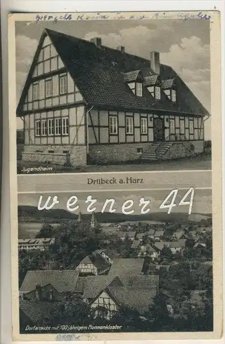 Drübeck v.1952 Jugendheim und Dorfansicht mit Nonnenkloster (11145)