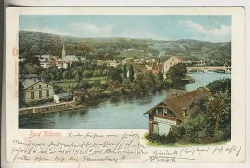 Bad Kösen v.1902 Teil-Stadt Ansicht mit dem Restaurant Loreley  (16203)