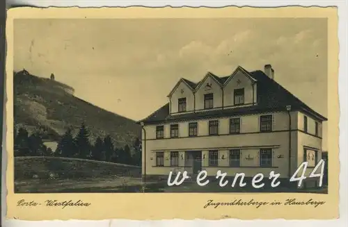 Porta Westfalica v.1937 Jugendherberge am Hausberge -- Eigentum des Gaues Oberweser  (16735)