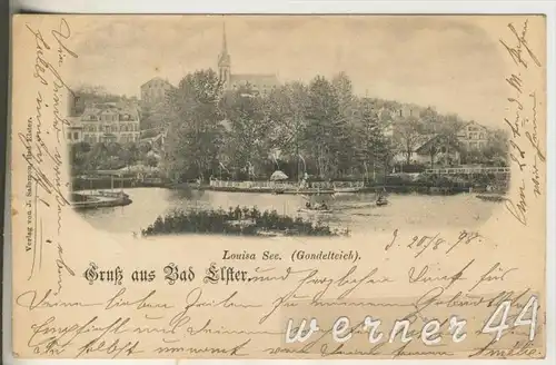 Bad Elster 1898  Der Louisa See ( Gondelteich )  (16912)