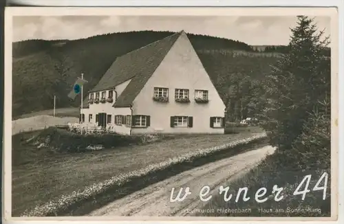 Hilchenbach v.1941 Haus am Sonnenhang  mit Fahne und alten PKW  (18702)