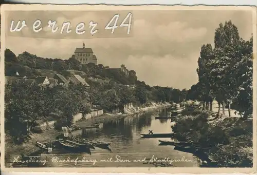 Havelberg v.1938 Teil-Stadt-Ansicht mit Stadtgraben (19445)