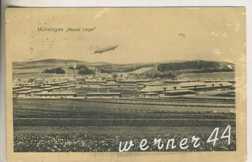 Münsingen v.1915 Neues Lager mit Zeppelin  (20027)