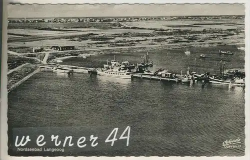 Nordseebad Langeoog v.1963 Der Hafen und die Siedlung (20309)
