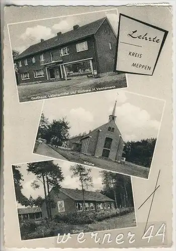 Lehrte v. 1963 Gasthof-Lebensmittel und Bäckerei Vennemann,Kirche,Schule (26977)