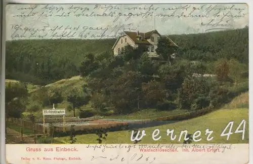 Gruss aus Einbeck v. 1908  Das Waldschlößchen,Inh. Albert Erfurt  (27021)