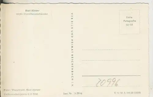 Bad Elster v.1959  HOG Gaststätte "Forsthausschänke"  (20996)