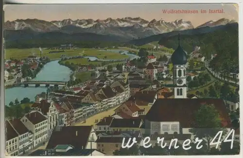 Wolfratshausen v.1920 Teil-Stadt-Ansicht (22113)