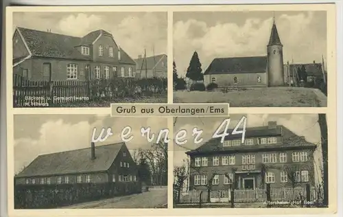 Gruss aus Oberlangen / Ems v. 1958 Bäckerei,Kirche,Bauernhof ,Altersheim "Hof Beel " (26603)