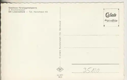 Fürwigge-Talsperre v. 1966 4 Ansichten mit Gasthaus "Füriggetalsperre" Imh. A. Klockenbusch  (35120)