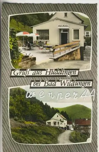 Gruss aus Hüddingen über Bad Wildungen v. 1959  Cafe Müller (45726)
