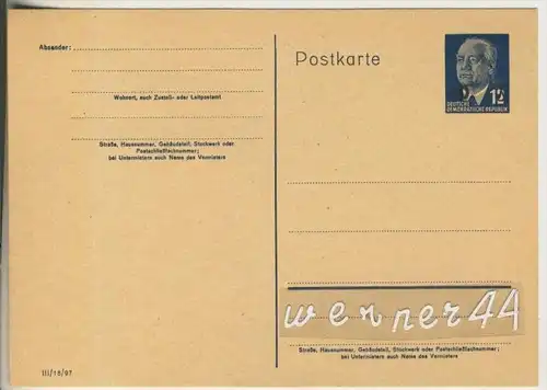 DDR v. 1950  mit Überdruck 10 auf der Marke (46409)
