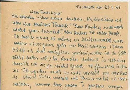Raddusch / Spreewald RAD Lager 5 /274 v. 1943 Faßt Kohlenklau !! (46518)