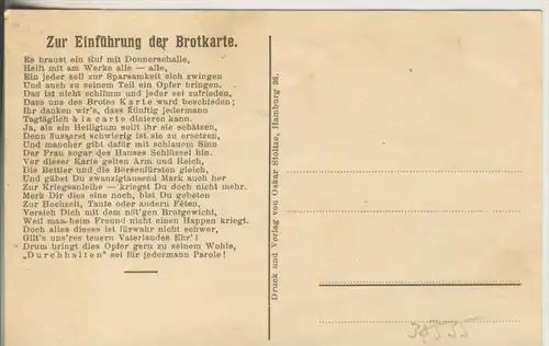 Bäckerei v. 1915  Die Winterschlacht vorm Bäckerladen -- Die Brotkarte  (38535)