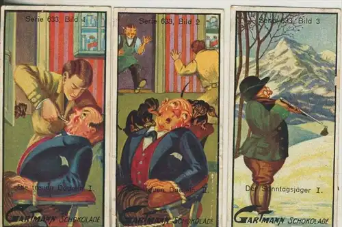 Altona v. 1923  C.H.L.Gartmann - Kakao und Schokoladen Fabrik -- Serie 633 Humor des Lebens 1-3 (46863)