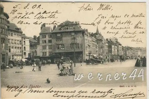 Liege v. 1902  La Batte,--Hotel`s,Pferdefuhrwerke,Handwagen  (47021)