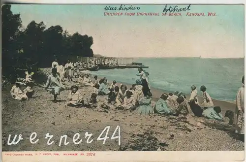 Kenosha v. 1910  Children from Orphanage on Beach  (47032)