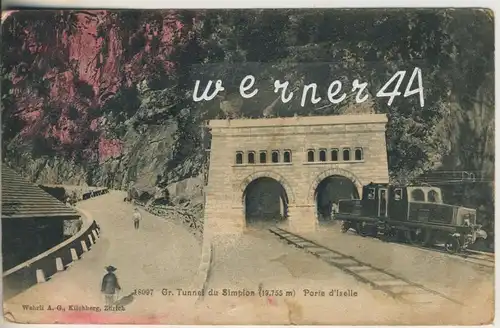 Gr. Tunnel du Simplon mit Zug v. 1906  (47540)