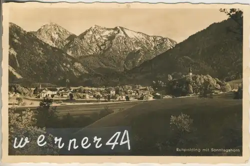 Ruhpolding v. 1934  Teil-Stadt-Ansicht mit Sonntagshorn  (47927)