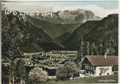 Hammer bei Siegsdorf v. 1966 Alpengaststätte "Fahrnbichl" mit Dorfansicht  (47700)