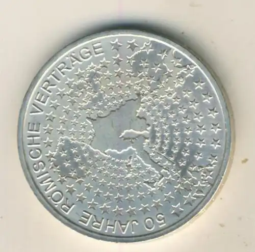 10 Euro Silbergedenkmünze 2007 50 Jahre Römische Verträge "F" (54027)