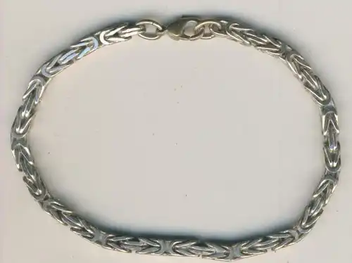 Armband-Panzerkette, Silberkette - 925 Silber - Breite 0,4cm - Länge 21 cm (P2)