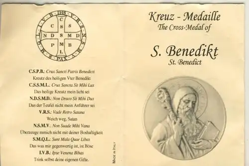 Kreuz Anhänger  (Medaille) - S. Benedikt in Rot (Kreuz1)