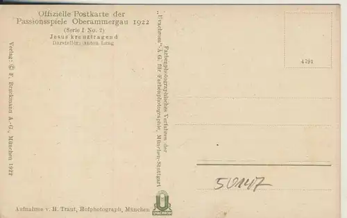 Oberammergau v. 1922  Passionsspiele Oberammergau 1922 - Darsteller : Anton Lang (50147)