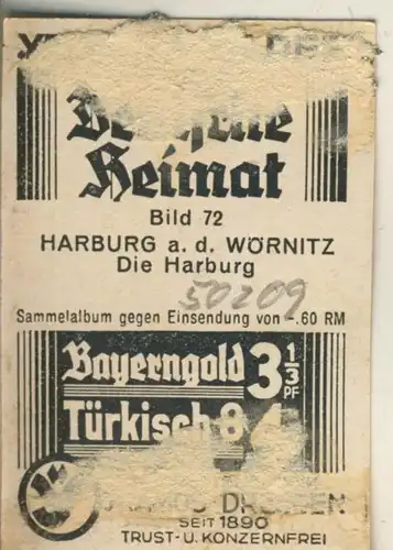 YRAMOS Zigaretten Bilder Album Deutsche Heimat Serie D 1933 -- Harburg a.d. Wörnitz,Harburg Nr.72  (50209)