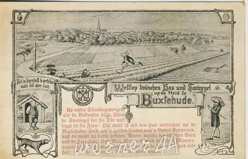 Buxtehude v. 1930  Wettlauf zwischen Hase und Igel (50399-19)