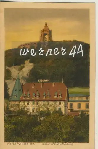 Porta Westfalica v. 1931  Hotel Kaiserhof und Kaiser Wilhelm Denkmal  (50399-21)