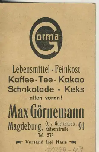 Max Görnemann (Görma) Lebensmittel-Feinkost -- Kaffee-Tee-Kakao -- Das Rettungswesen zur See (5) ca. v. 1928  (50399-43)
