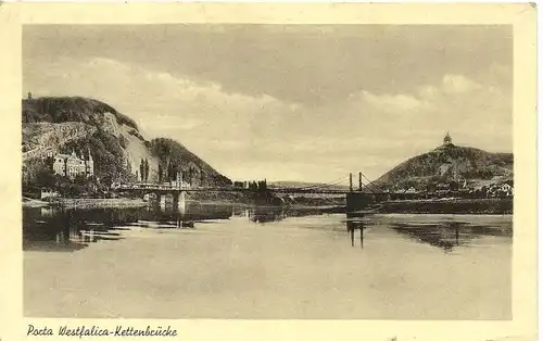 Porta Westfalica v. 1951  Die Kettenbrücke  (50551)