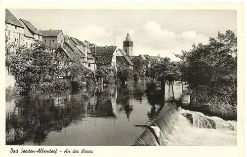 Bad Soden Allendorf v. 1951  Teil-Stadt-Ansicht an der Werra  (50564)