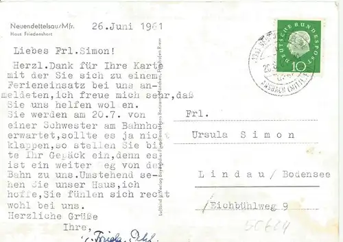 Neuendettelsau v. 1961  Haus Friedenshort (50624)