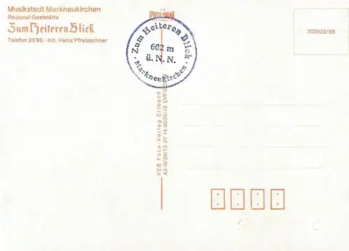 Markneukirchen v. 1988  Regional Gaststätte "Zum heiteren Blick"  (50699-32)