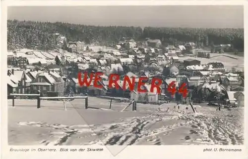Braunlage von 1942 Skiwiese zur Stadt hin (21677)