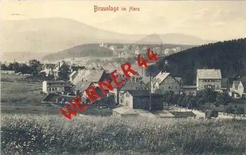Braunlage von 1910 Teil-Stadt-Ansicht (21682)