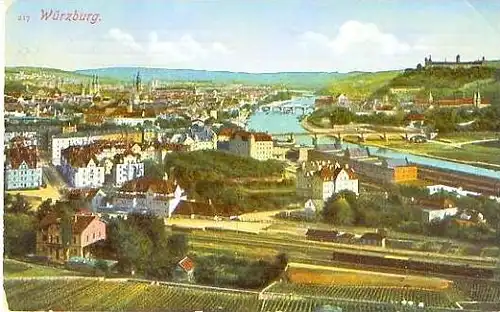 Würzburg v.1918 Teil-Stadt-Ansicht (20832)