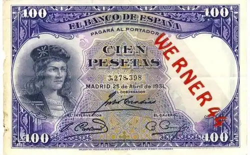 El Banco de Espana v. 1931 --- (100) Cien Pesetas  (0399)