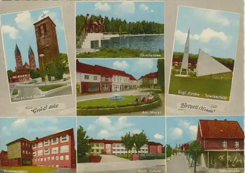Breyell v. 1965  Quellensee,Speckerfeld,Bahnstrasse,Am Markt,Krankenhaus,Kath. Schule (54433)