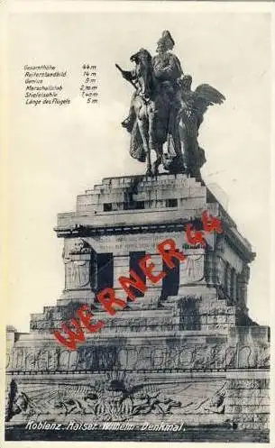 Koblenz v.1933 Kaiser-Wilhelm-Denkmal (2700)