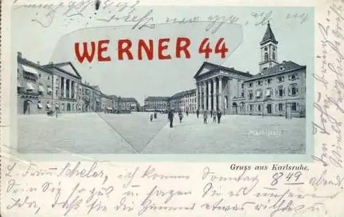 G. a. Karlsruhe v.1906 Marktplatz (2720)